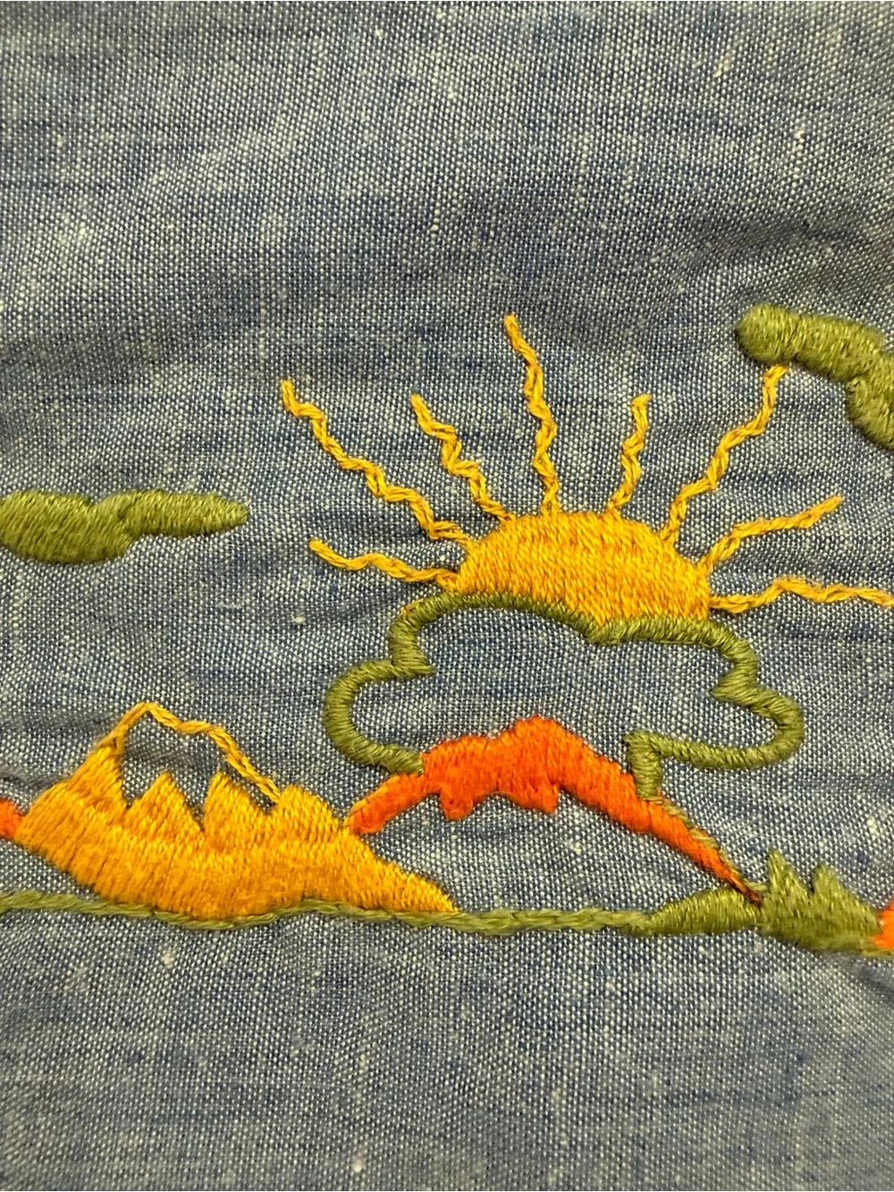 BRUTUS Light Blue Vintage Embroidered Western Shirt Sz S